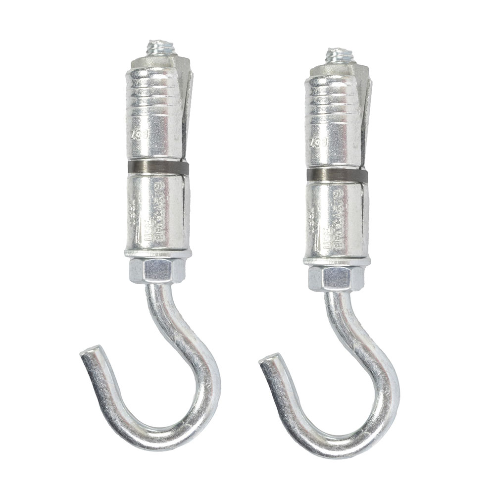 Taquete expansor con gancho de 5/16 de pulgada plata 2 piezas