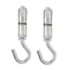TAQUETE EXPANSOR CON GANCHO DE 5/16 DE PULGADA PLATA 2 PIEZAS