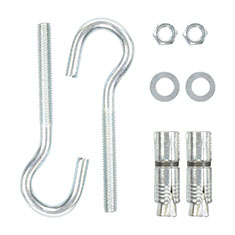 TAQUETE EXPANSOR CON GANCHO DE 3/8 DE PULGADA PLATA 2 PIEZAS