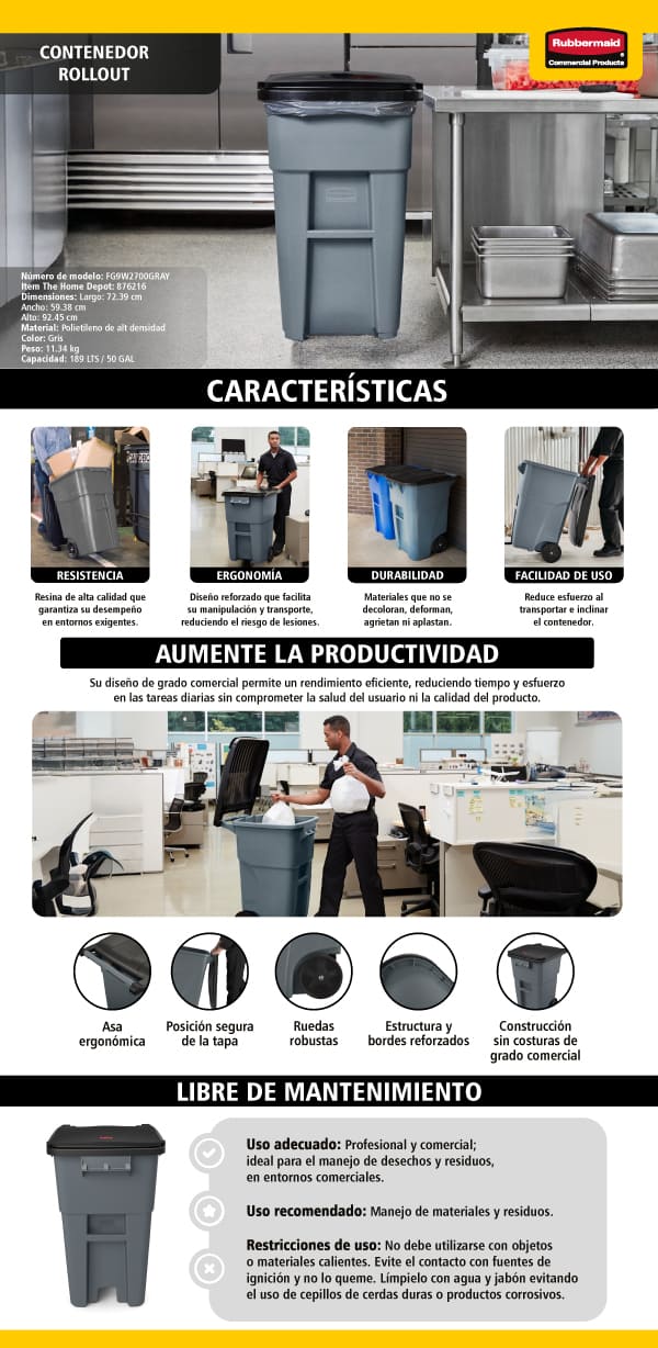Contenedores Rubbermaid Extra Grandes Rubbermaid Slim Jim Recycling