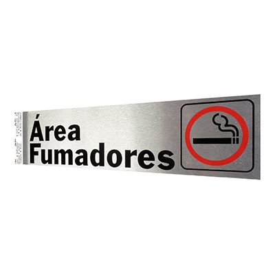 LETRERO DE ALUMINIO PARA PARED ÁREA FUMADORES 5 X 20.5 CM | The Home