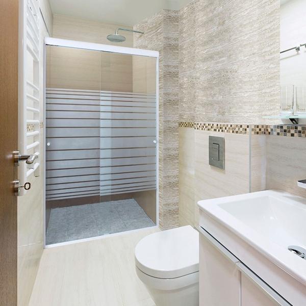 CANCEL PARA BAÑO 126 A 130 X 187 CM RECTANGULAR CRISTAL TEMPLADO BLANCO DOBLE CORREDIZO