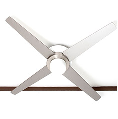 VENTILADOR DE TECHO NÍQUEL 52" DE 4 ASPAS CON LUZ | The Home Depot México