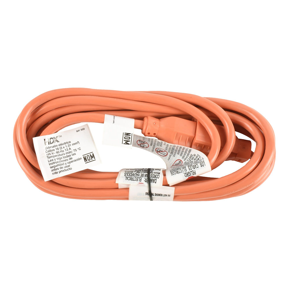 EXTENSIÓN ELÉCTRICA PARA INTERIORES Y EXTERIORES DE 4.57 M NARANJA HDX