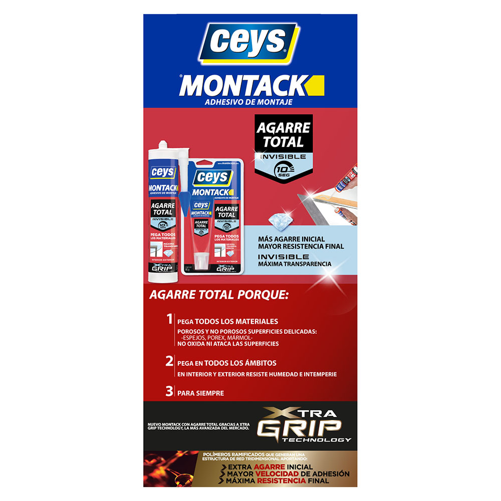 Adhesivo de montaje Montack Transparente 315 gr