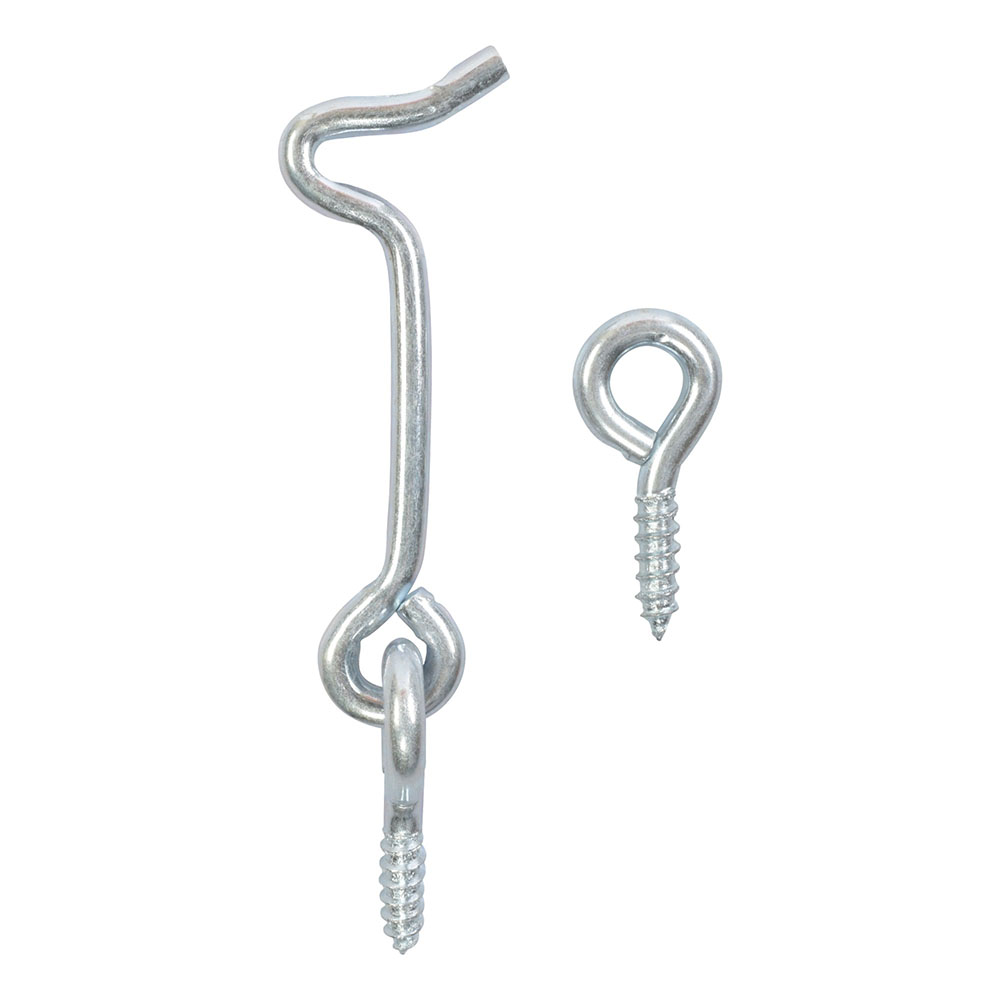 Gancho y armellas para portón 3 pulgadas plata