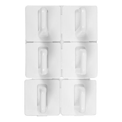Soporte de gancho adhesivo de 24 piezas, colgador de plástico, blanco para  cocina, baño, palo en la pared