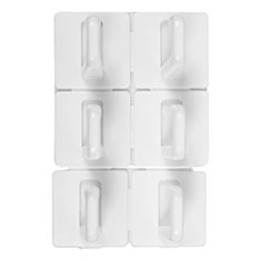 Hardware Essentials 852974 - Gancho adhesivo blanco para tazas (6 unidades)