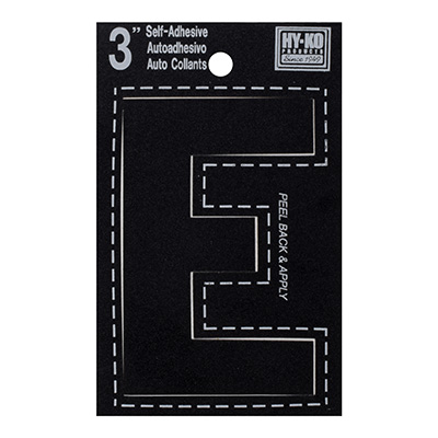 LETRA "E" DE VINILO 7.62 CM