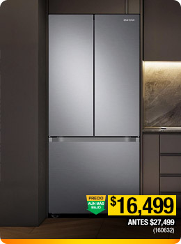 Refrigerador samsung 22 pies french door 3 puertas inverter acero inox