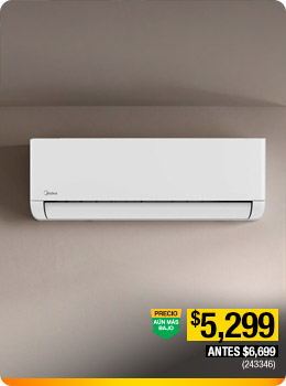 Minisplit inverter midea ecoxpress 1 ton solo frio 110v