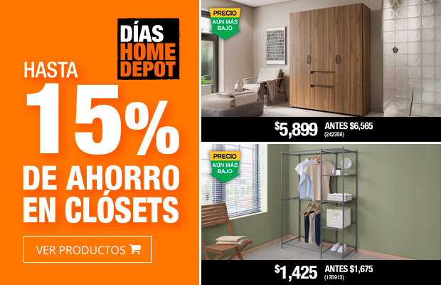 Hasta 15% de ahorro en Clósets