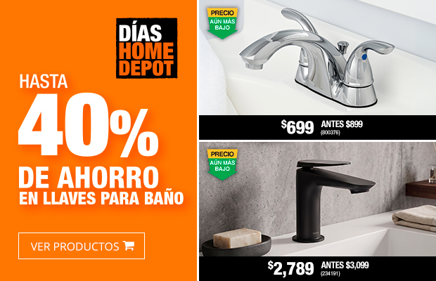 Hasta 40% de ahorro en llaves para baño