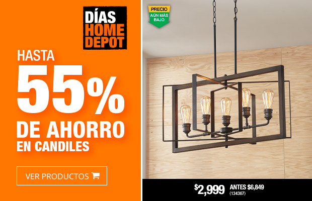 Hasta 55% de ahorro en candiles