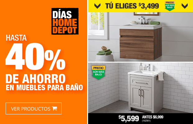 Hasta 40% de ahorro en muebles para baño - Ver productos