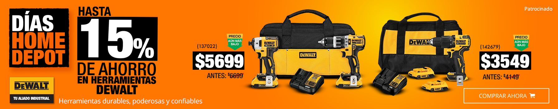 Dewalt - Hasta 15% de ahorro en herramientas eléctricas