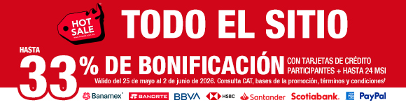 Hasta 33% de bonificación con tarjetas de crédito participantes + hasta 24 meses sin intereses