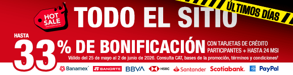 ¡Últimos días! Hasta 33% de bonificación con tarjetas de crédito participantes + hasta 24 meses sin intereses