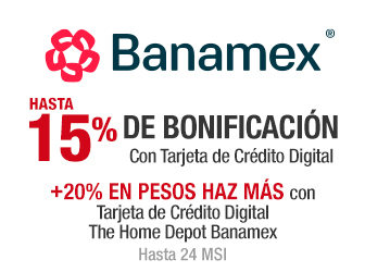 Citibanamex - 10% de bonificación con tarjetas de crédito digitales + 5% en pesos Haz Más con Tarjeta de Crédito The Home Depot Citibanamex