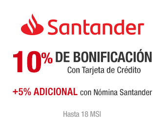 Santander - 10% de bonificación con Tarjeta de Crédito fisica + 5% adicional con Nómina Santander