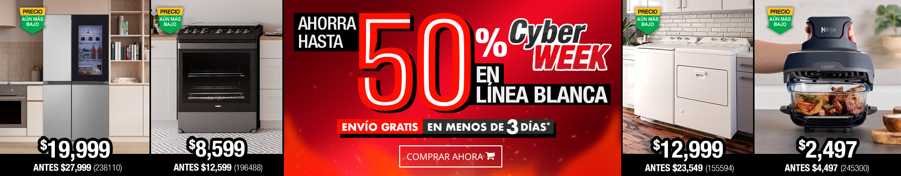 Ahorra hasta 55% en Línea Blanca - Estufas, lavadoreas y más a precios increíbles