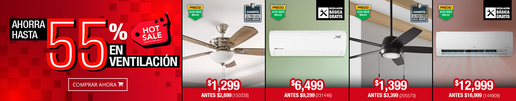 Ahorra hasta 40% en Ventilación - Variedad de minisplits, inverters y ventiladores a precios bajos
