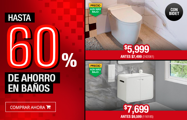 Hasta 60% de ahorro en Baños