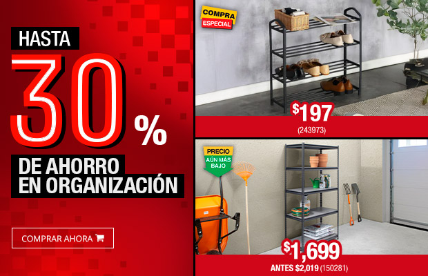 Hasta 30% de ahorro en Organizadores y Clósets