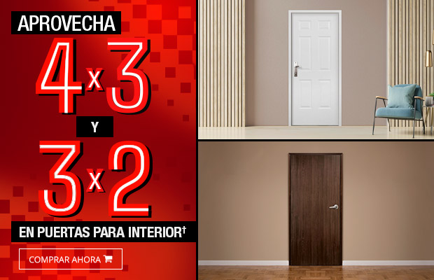 Aprovecha 4x3 en Puertas para interior†