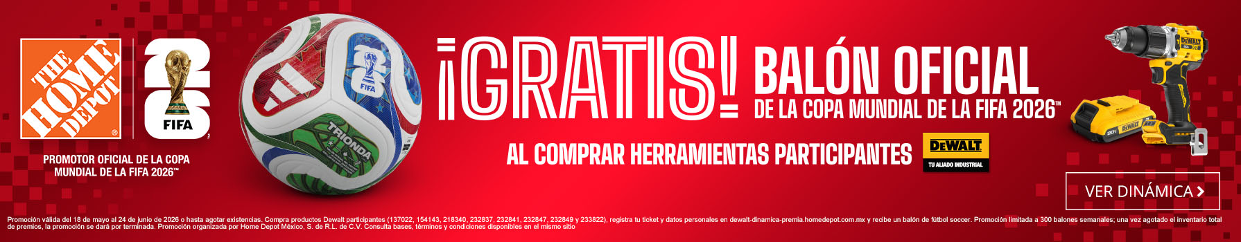 Dewalt - ¡Gratis! Balón oficial de la Copa Mundial FIFA 2026