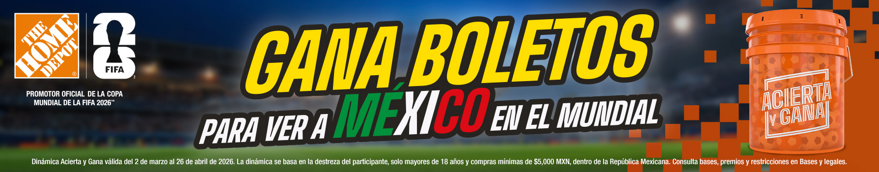 Dinámica Acierta y Gana - Home Depot promotor oficial Copa Mundial de la FIFA 2026, gana pase doble para partido de México