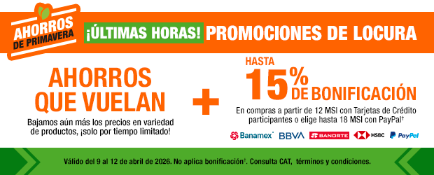 Últimas horas, promociones de Semana Santa con grandes ahorros y 10% de bonificación con tarjetas de crédito participantes