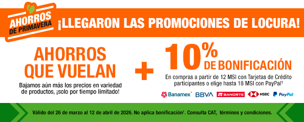 Promociones de locura, Semana Santa con grandes ahorros y 10% de bonificación con tarjetas de crédito participantes