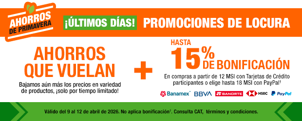 Últimos días, promociones de Semana Santa con grandes ahorros y 10% de bonificación con tarjetas de crédito participantes