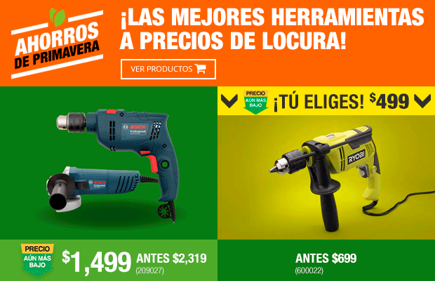 ¡Ahorros de primavera! Con precios bajos en herramientas