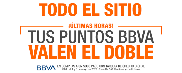 ¡Últimas horas! Tus puntos BBVA valen el doble (en compras a un solo pago con tarjeta de crédito digital BBVA)