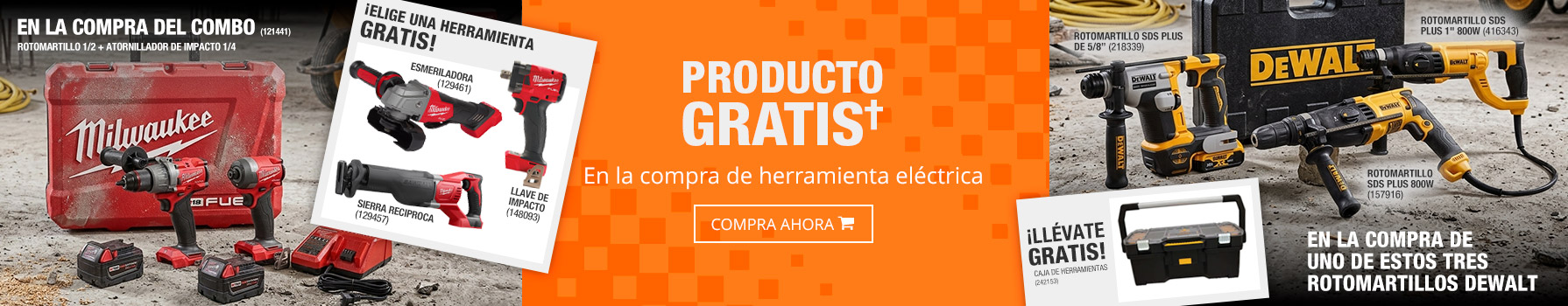 Producto gratis† al comprar herramienta eléctrica