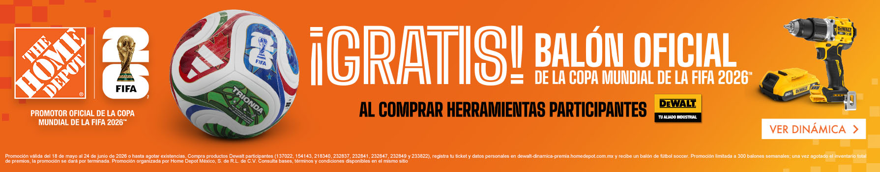 Dewalt - ¡Gratis! Balón oficial de la Copa Mundial FIFA 2026
