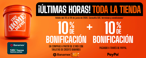 ¡Últimas horas! - Toda la tienda 10% de bonificación en compras a partir de 12 msi con tarjetas de crédito banamex + 10% de bonificación pagando a través de PayPal