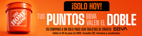 ¡Solo hoy! Tus puntos BBVA valen el doble en compras a un solo pago con tarjetas de crédito BBVA
