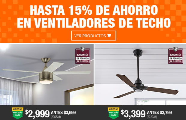 Hasta 15% de ahorro en ventiladores de techo