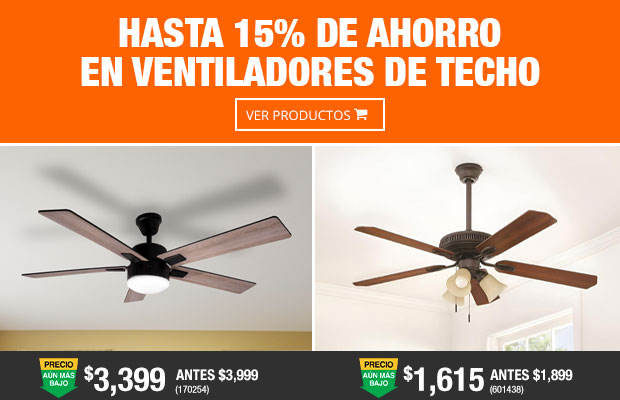 Hasta 40% de ahorro en ventiladores de techo