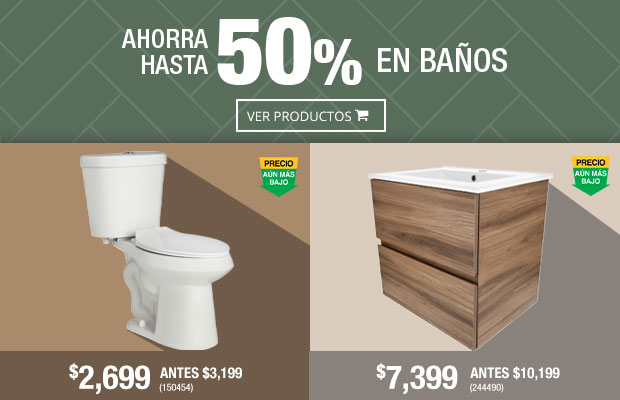 Hasta 50% de ahorro en Baños