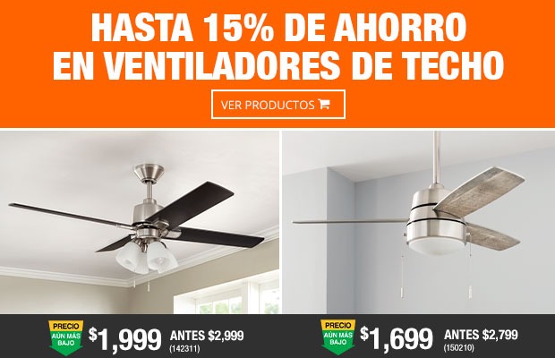 Ahorra hasta 15% en Ventiladores de techo