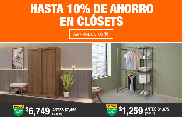 Ahorra hasta 10% en Clósets