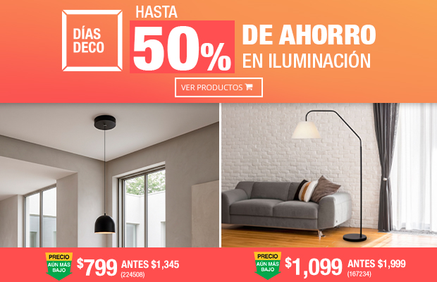Hasta 50% de ahorro en iluminación - Ver productos
